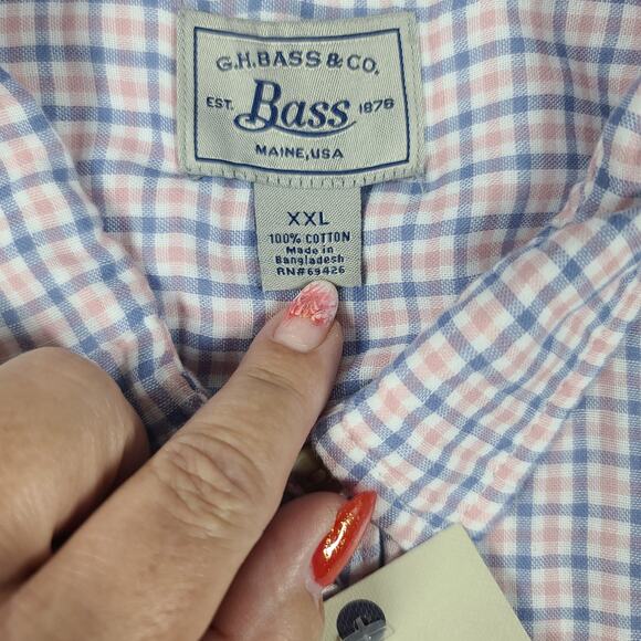 G.H. Bass men's plaid button down plaid Academia NWT Size XXL preppy gorpcore - Picture 7 of 9